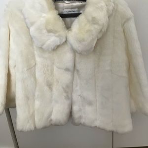 Calvin Klein Faux Fur Cropped Jacket - SIZE S